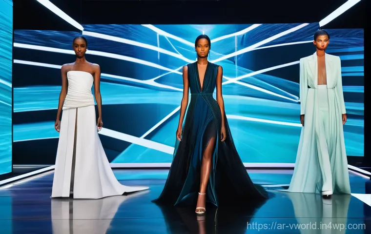 가상 현실 패션쇼의 장단점 - **Prompt 1: Global Virtual Fashion Spectacle**
    "A panoramic view of a groundbreaking virtual fas...