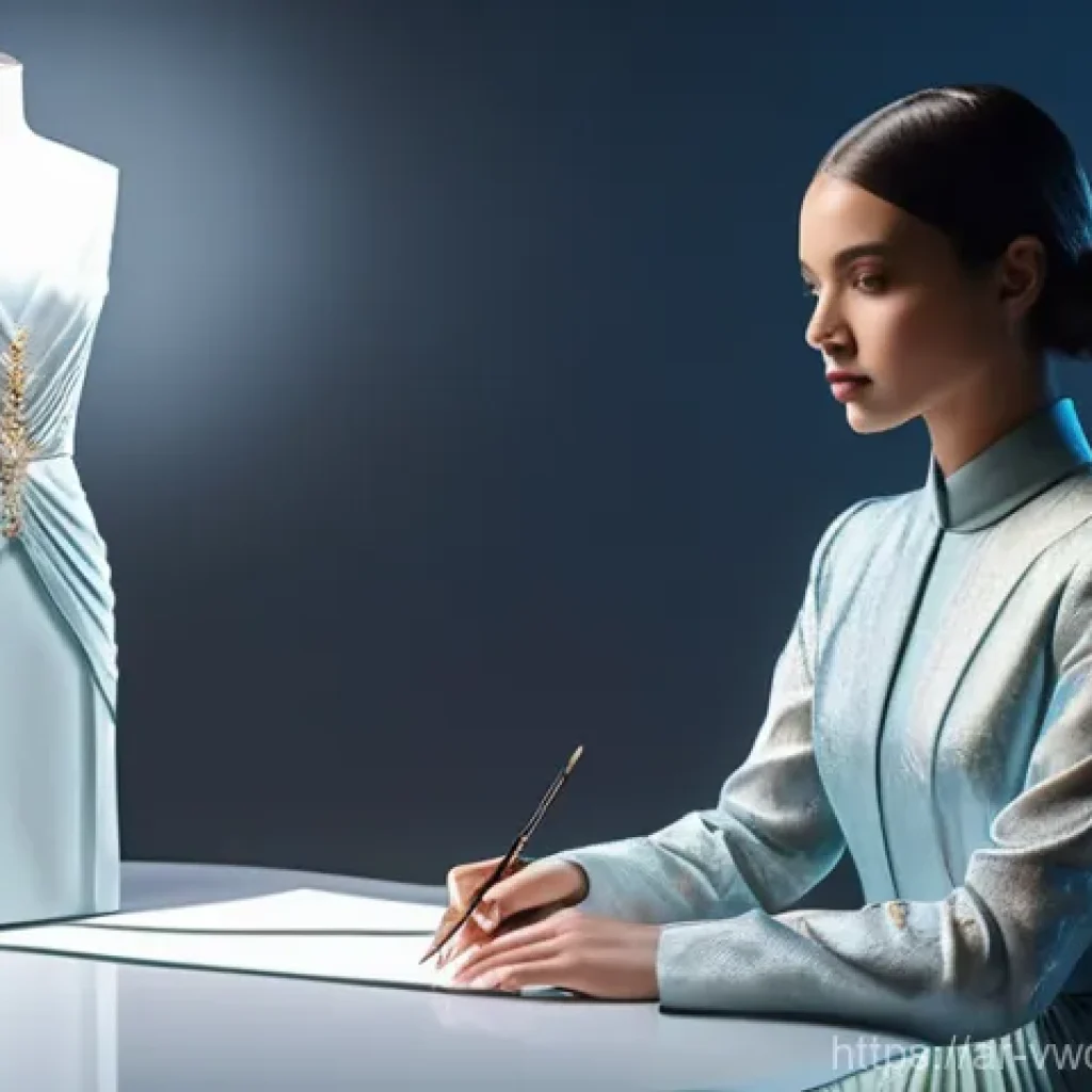 메타버스 패션쇼에 필요한 기술적 요소 - **Digital Fashion Atelier: Fabric Simulation Mastery**
    A highly detailed, realistic image of a f...