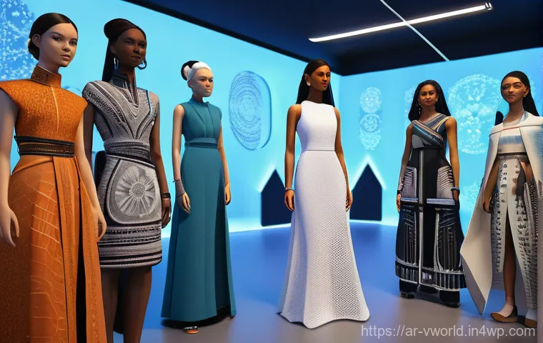 메타버스 패션쇼의 고객 맞춤형 경험 - **Prompt: "An ethereal and grand metaverse fashion show taking place in a spectacular, impossible en...