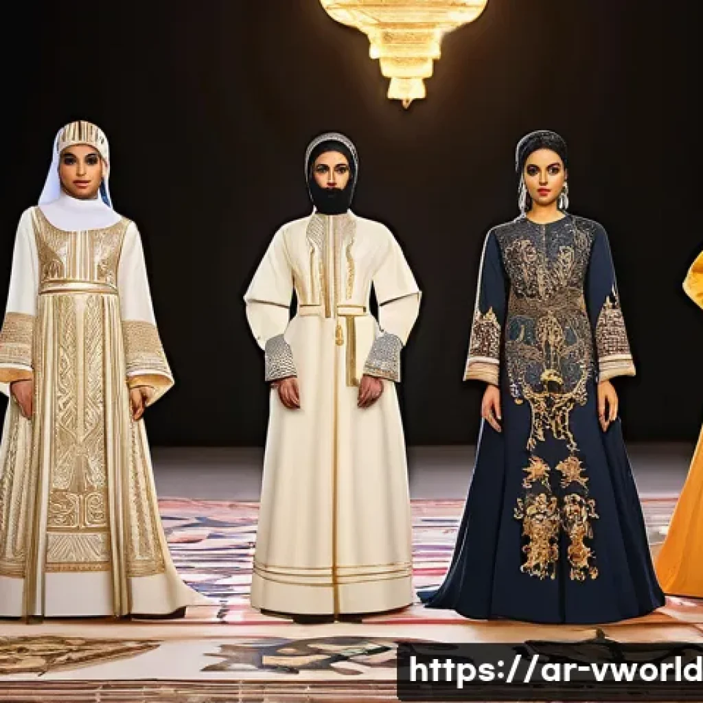 메타버스에서의 패션쇼의 사회적 책임 - A vibrant digital fashion show set in the metaverse featuring diverse models representing multiple A...